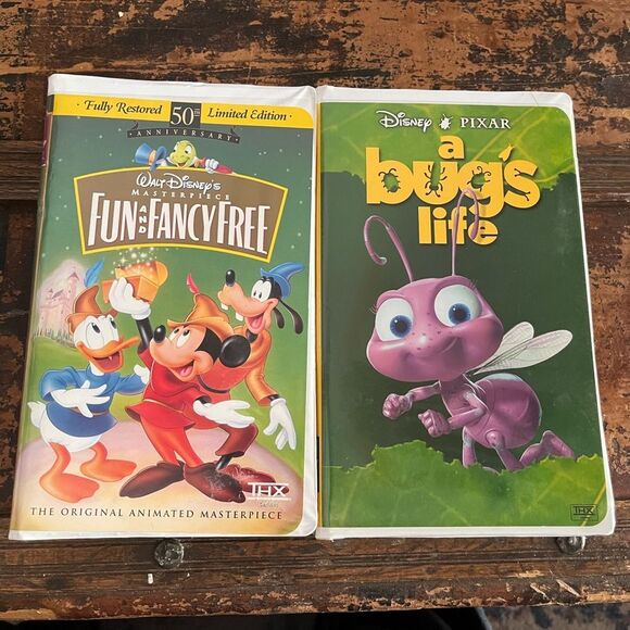 A Bug's Life & Fun and Fancy Free VHS  EUC - Picture 1 of 9